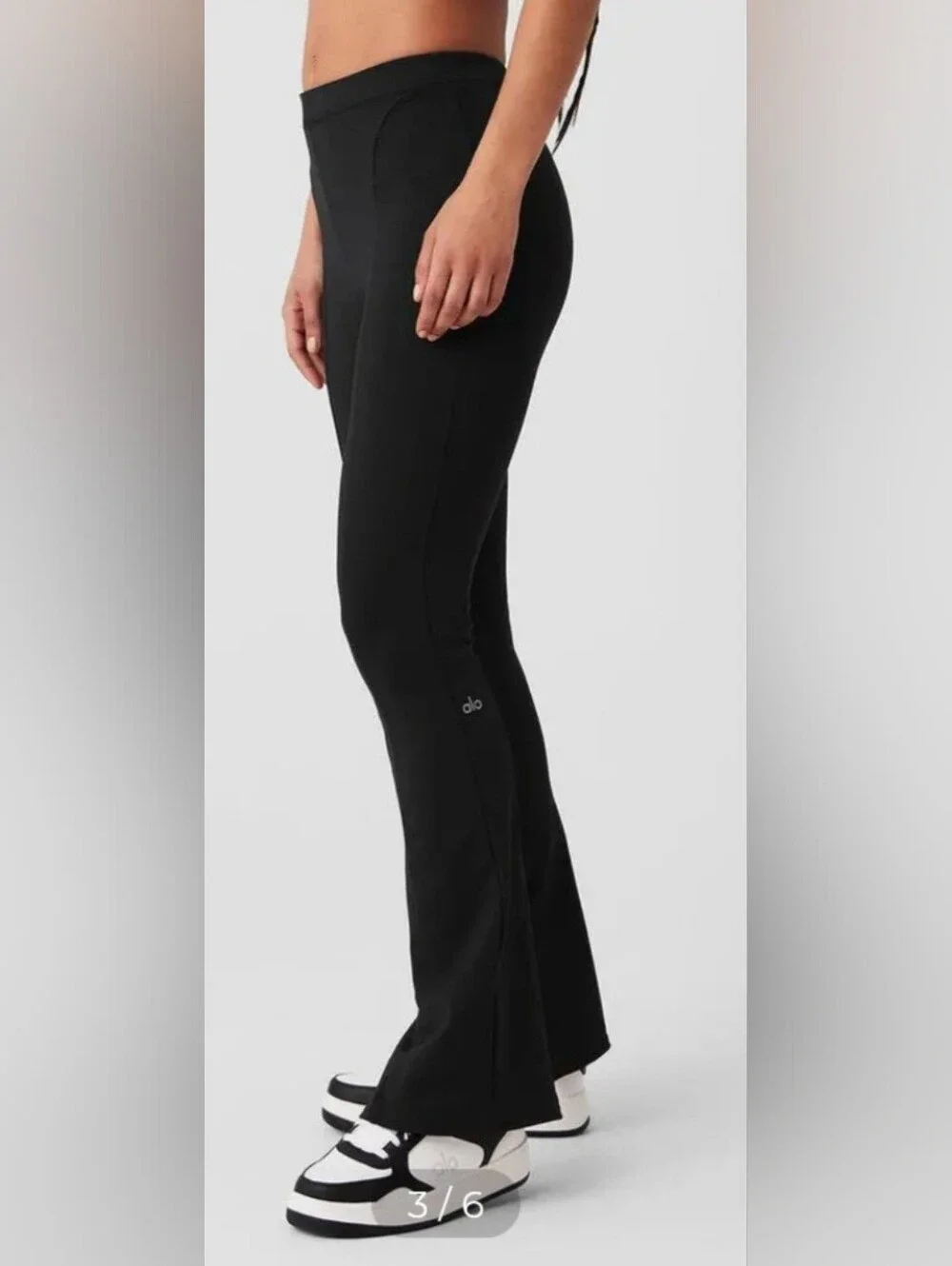 ALO Yoga Zip-It Flare Leggings High-Waist In Black Size Small